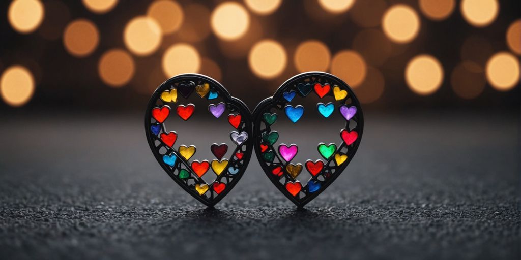 Hearts and symbols showing diverse love languages in polyamory