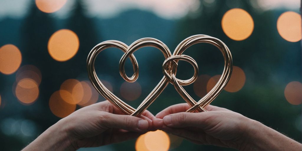 Three hearts representing polyamorous relationships and emotional challenges.