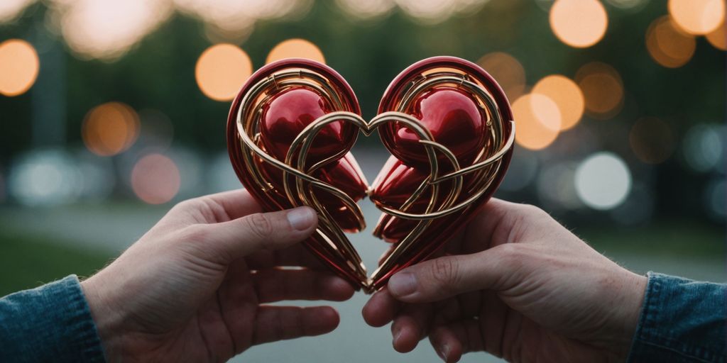 Three hearts intertwined, symbolizing polyamorous connection.