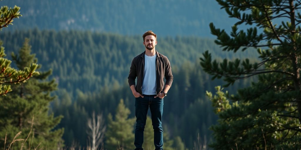 Person standing alone in nature, symbolizing independence.