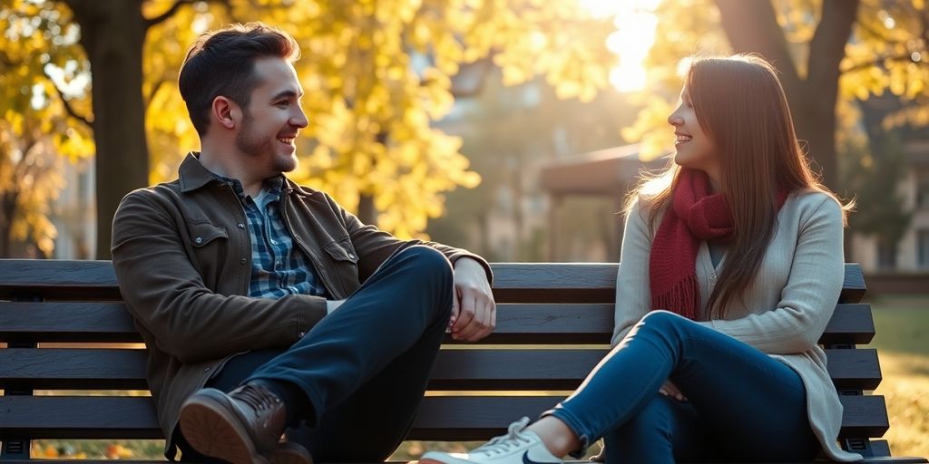Two friends sitting on park bench.
