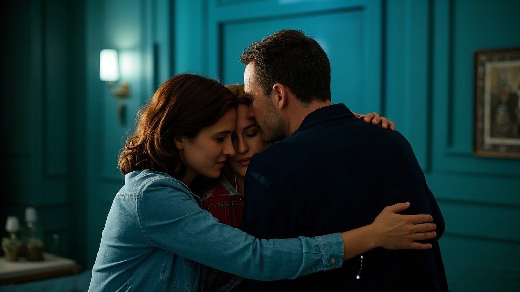 Restrain person in polyamorous embrace.