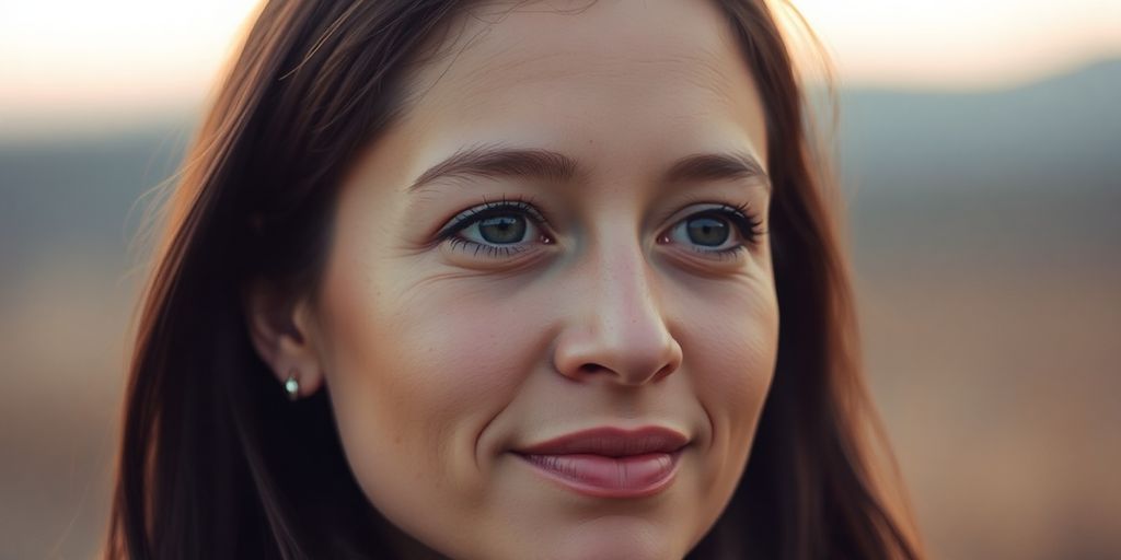 A person looking thoughtfully into a softly blurred background.