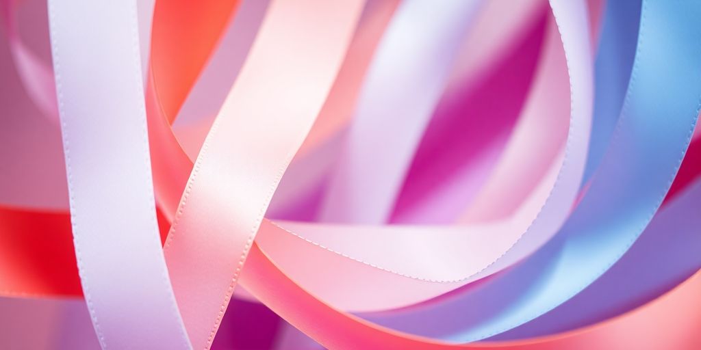 Abstract colorful ribbons gently intertwining.