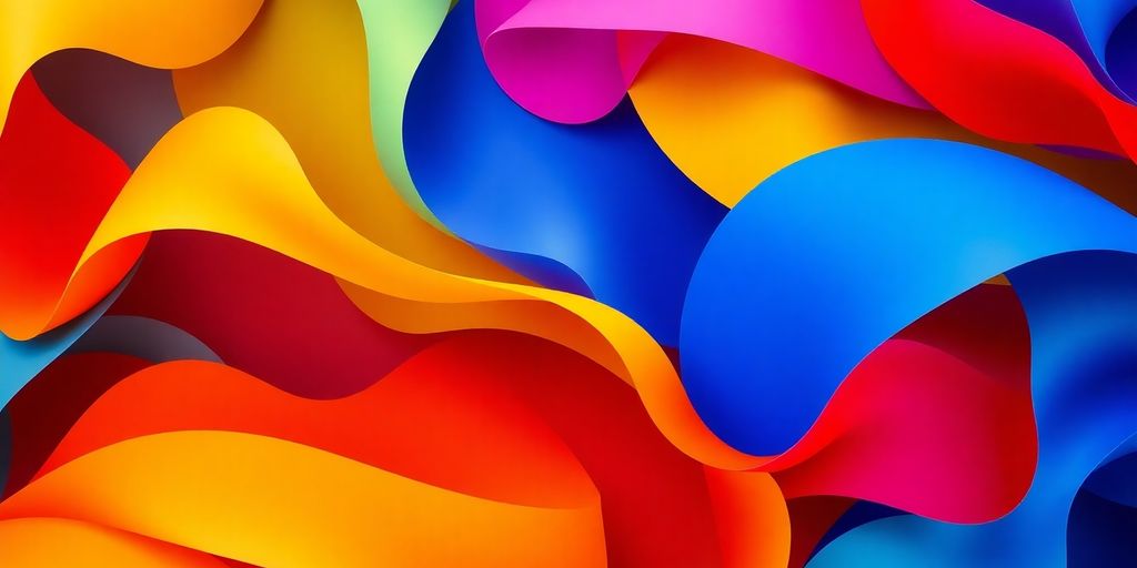 Colorful abstract shapes flowing together.