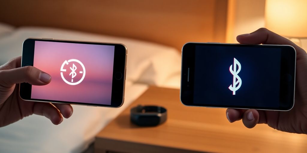 Couple connecting via smartphone and intimate toy in cozy setting