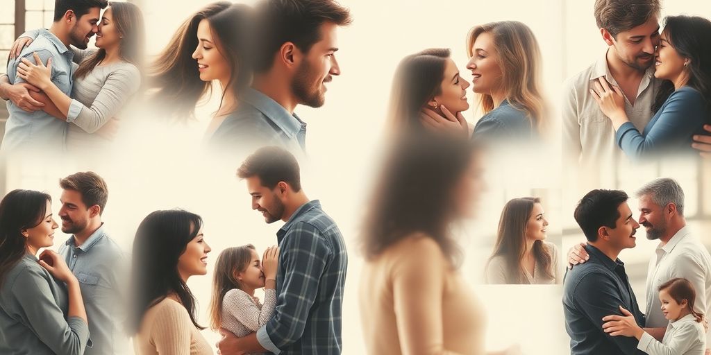 Diverse loving people connected in a warm, interconnected embrace.