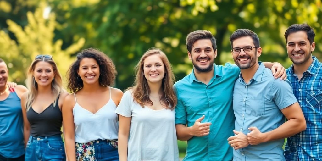 Diverse queer couples holding hands, smiling.