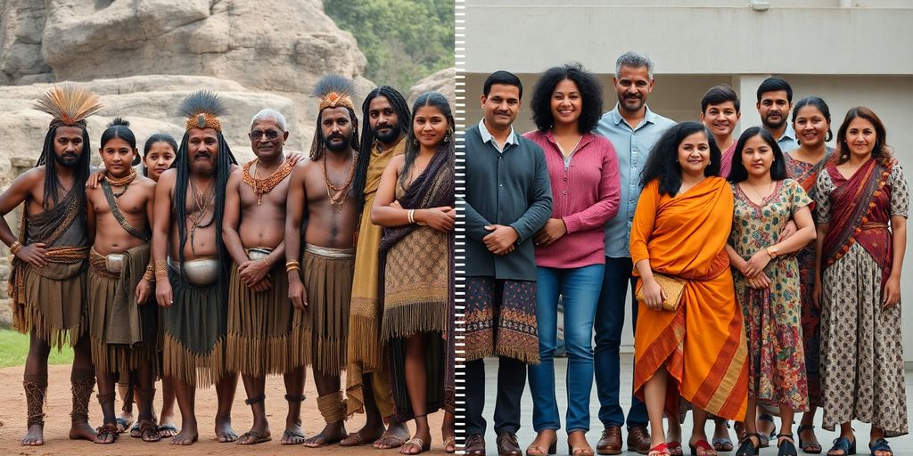 Families, ancient to modern, side-by-side.