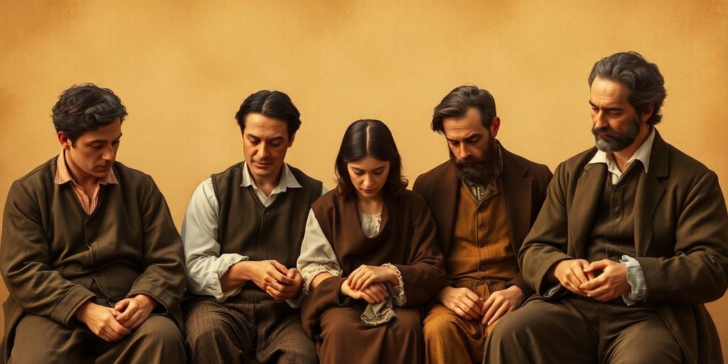 Historical figures discreetly engaging in self-pleasure.