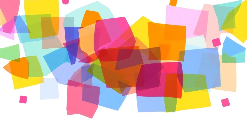 Interconnected connection points forming a complex, colorful network.