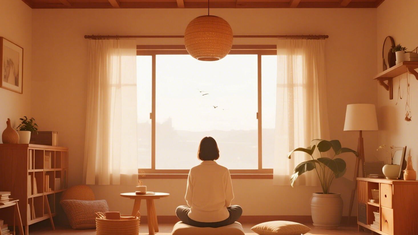 Introvert finding solace in a warm, inviting space.