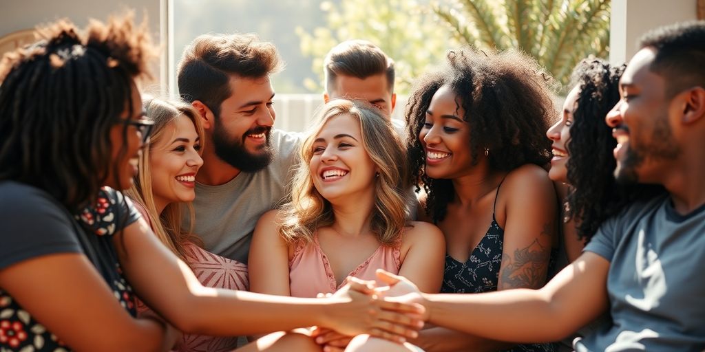 People comfortably interacting in a polyamorous relationship.