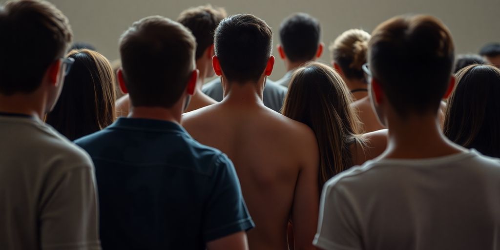 People forming a connected circle.