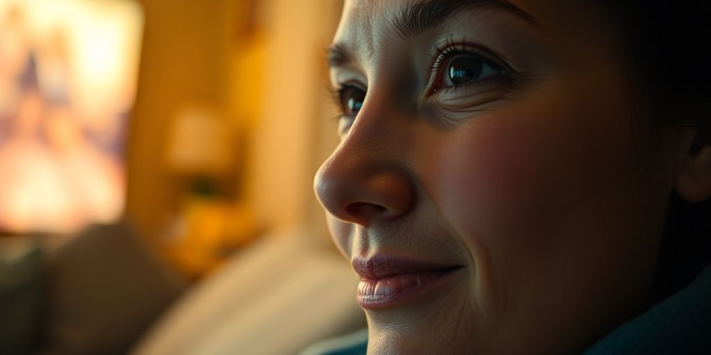 Person relaxing, enjoying consensual, ethical adult content.