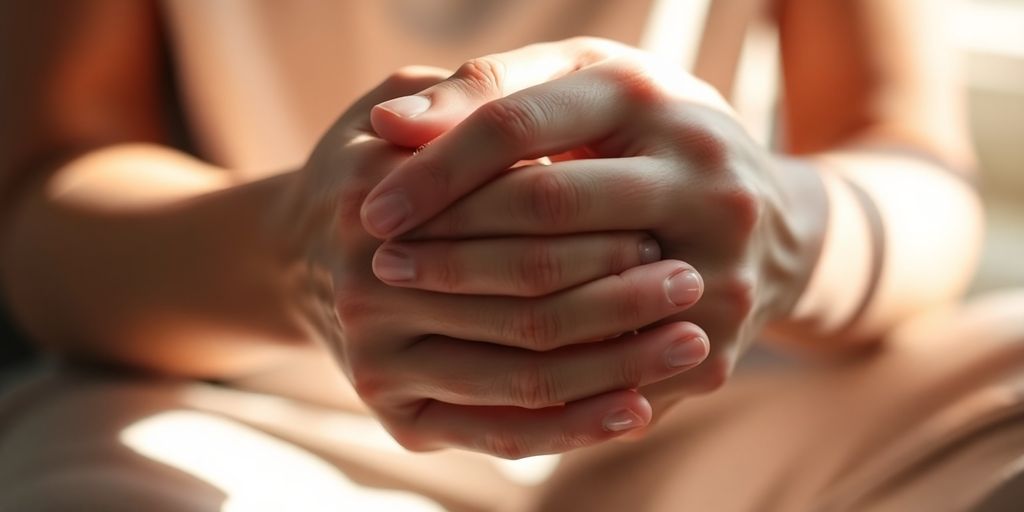 Soft light on hands, gentle touch, wellness.