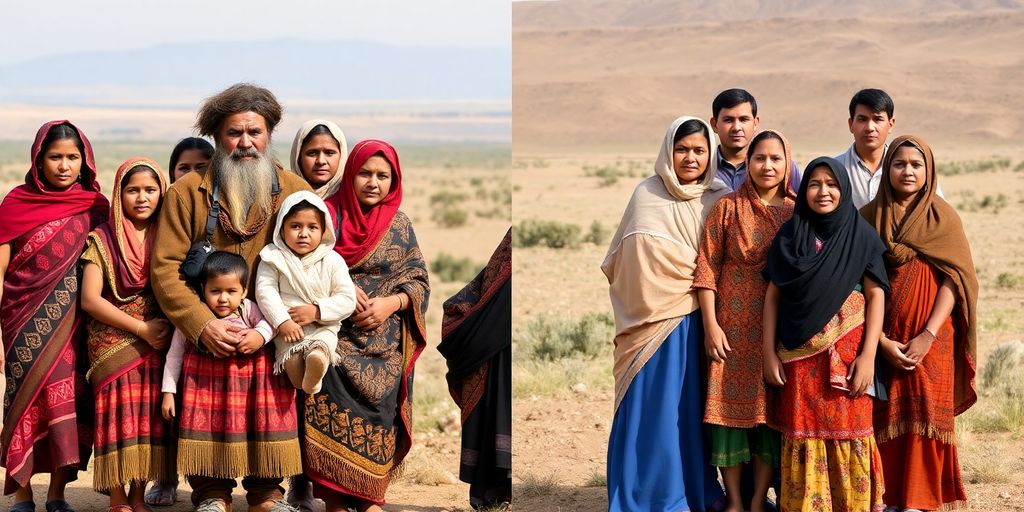 Two distinct groups of people, one larger than the other.