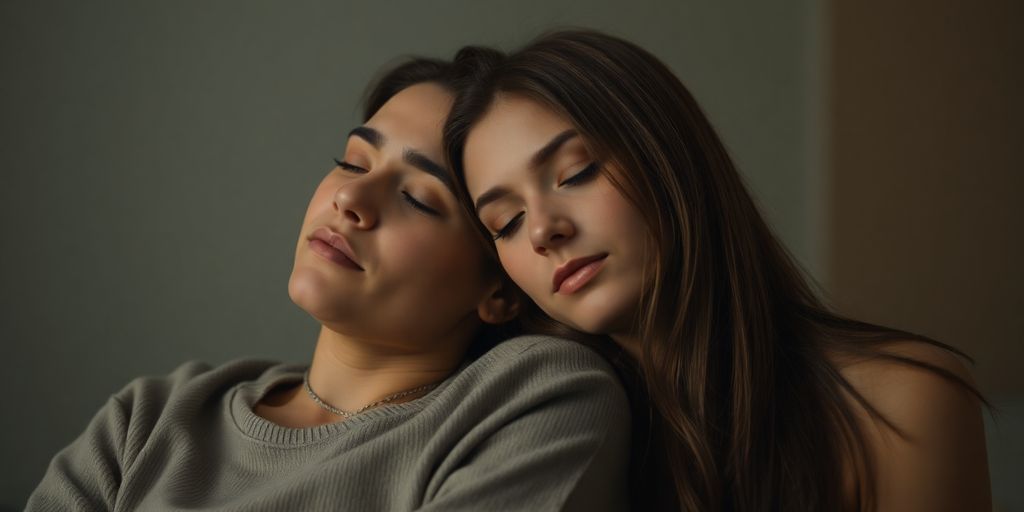 Two introverted people sharing a quiet, connected moment.