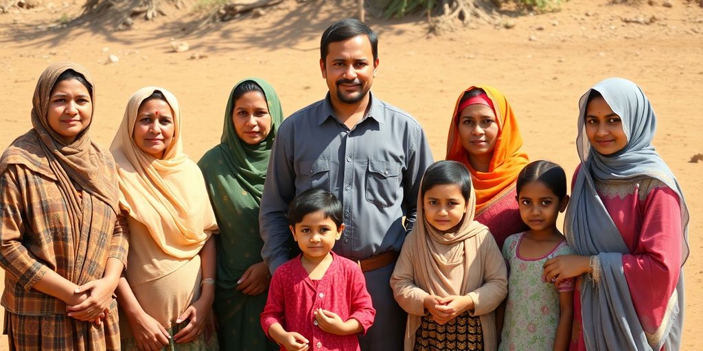 Man with multiple wives and children.