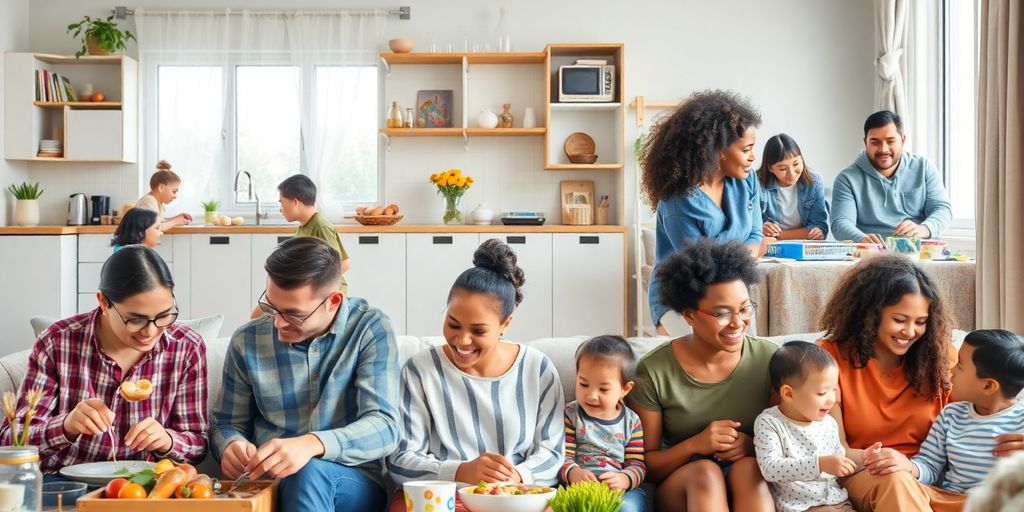 Diverse families, varied structures, living modern lives.