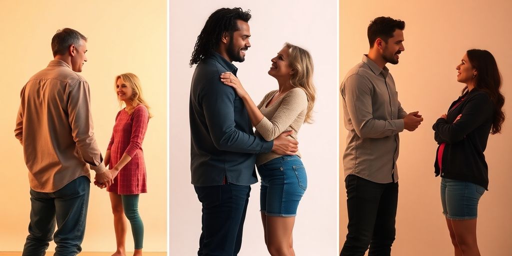 Three distinct couples, various relationships.