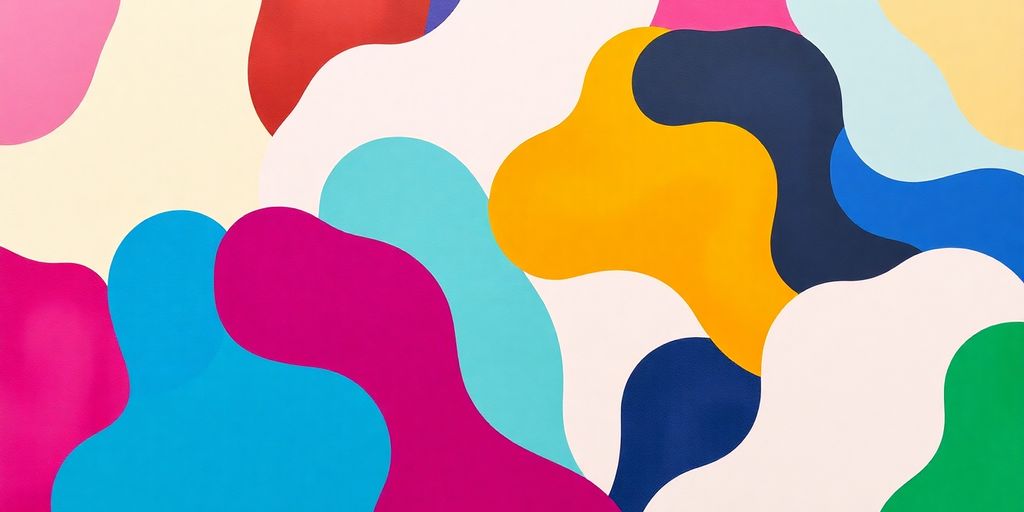 Colorful abstract shapes blending into each other.