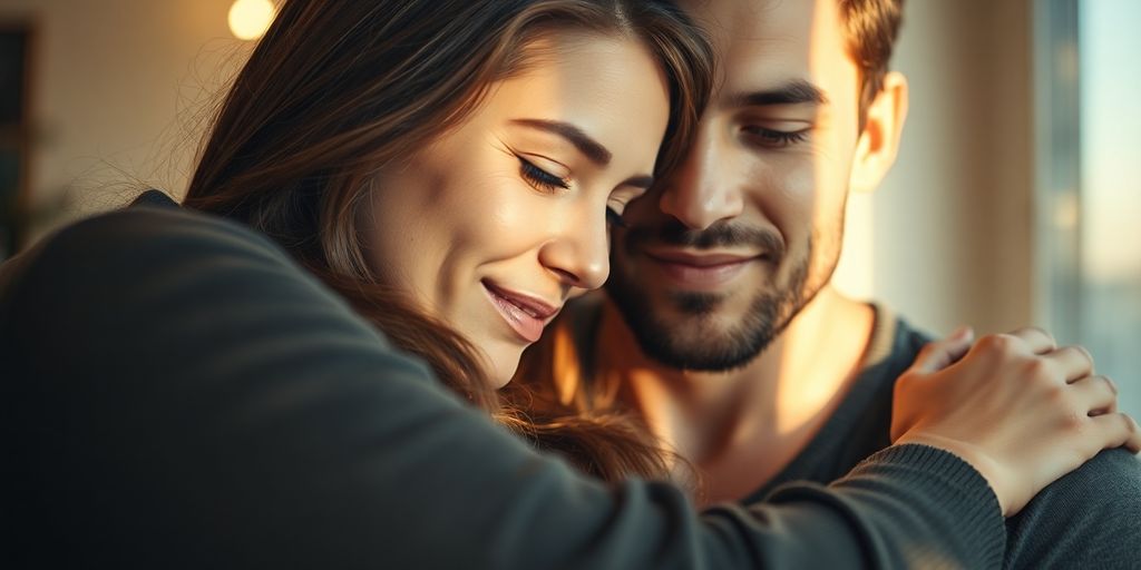 Couple embracing, hinting at vanilla kink exploration.