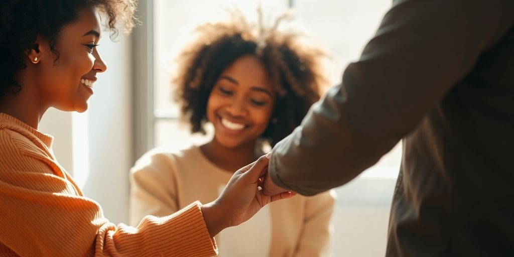 Couple holding hands, diverse relationships.