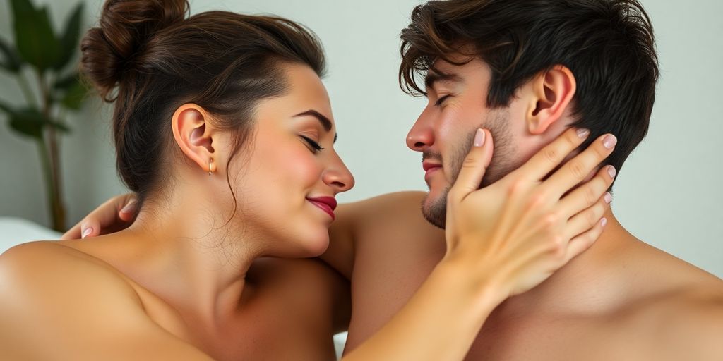 Couple practicing safe vanilla kink with restraints.