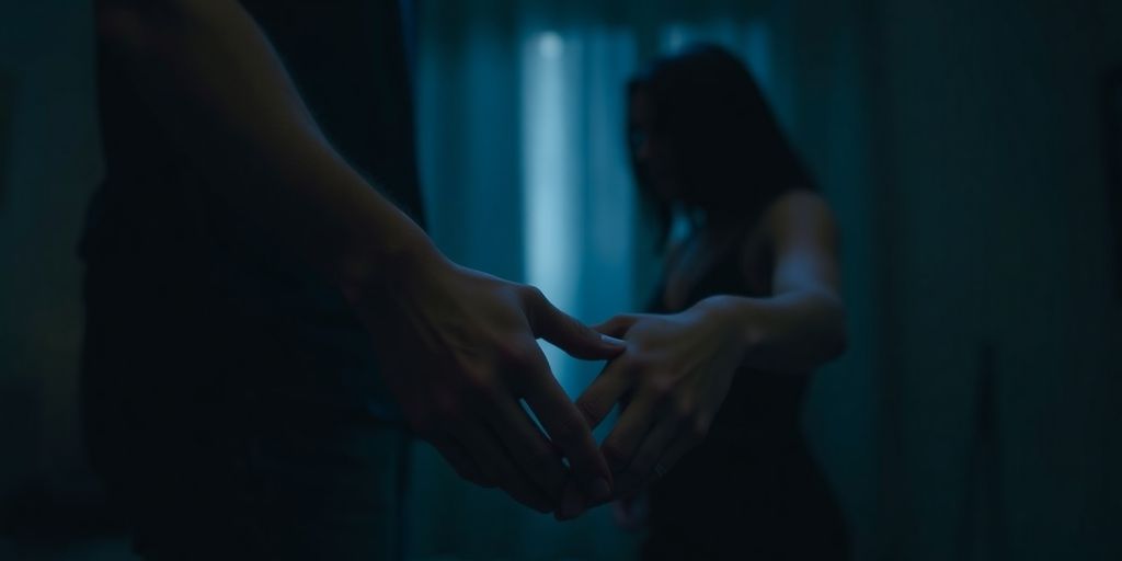 Couple sharing a tender moment, exploring kink.