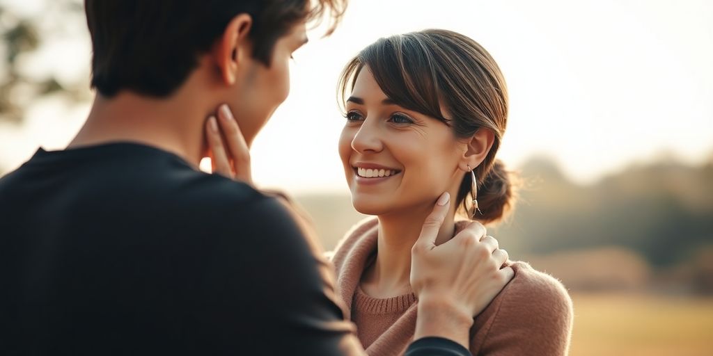 Couple sharing an intimate, comfortable moment.