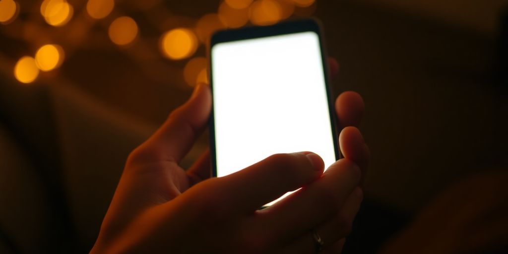 Couple sharing intimate moments through phone.