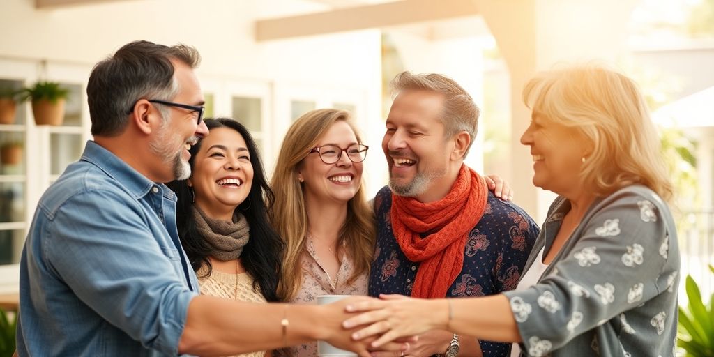 Couples sharing affection in a vibrant, open setting.