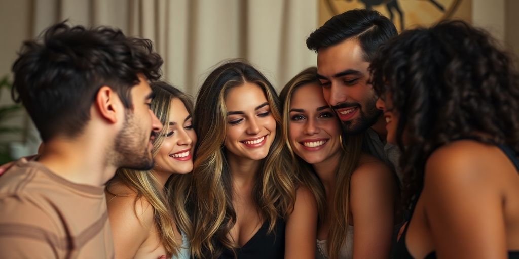 Diverse couple in a polyamorous relationship.