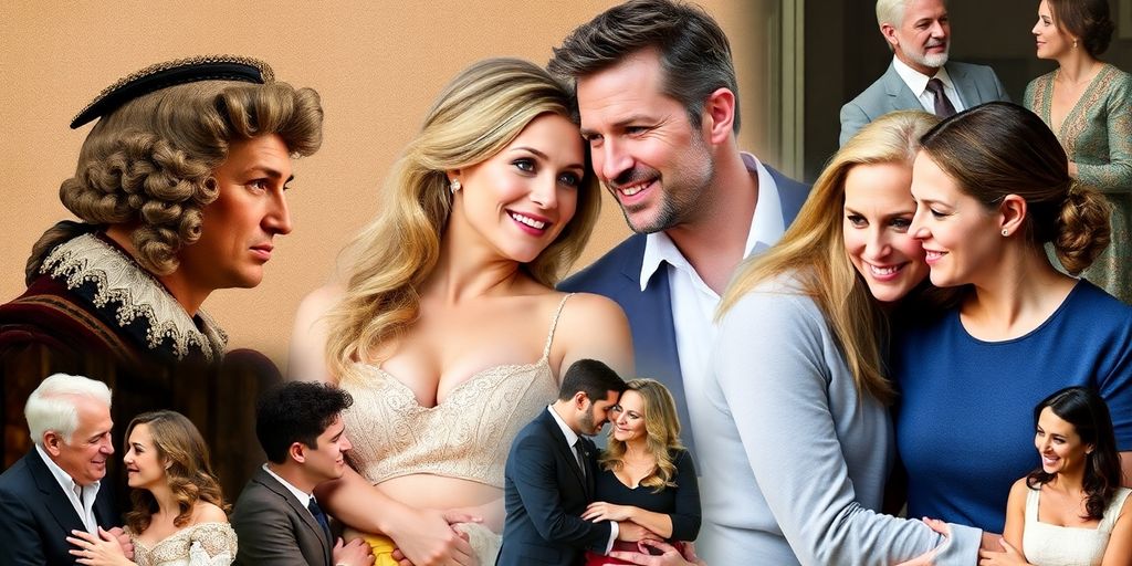 Diverse couples sharing affectionate moments together.