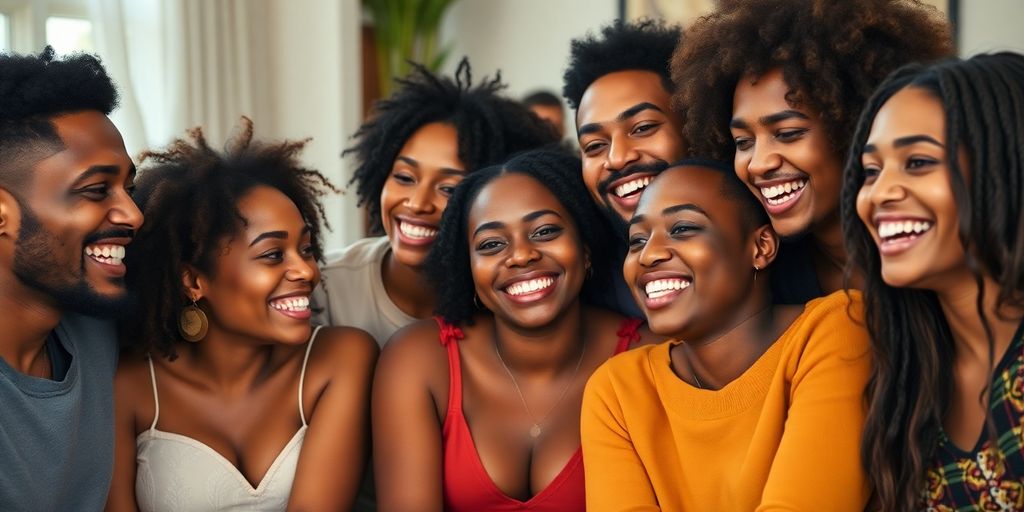 Diverse group of people in a warm, inviting embrace.