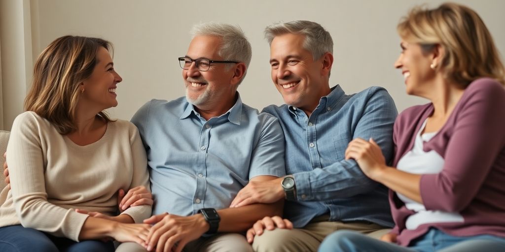 Diverse group sharing connection and affection.