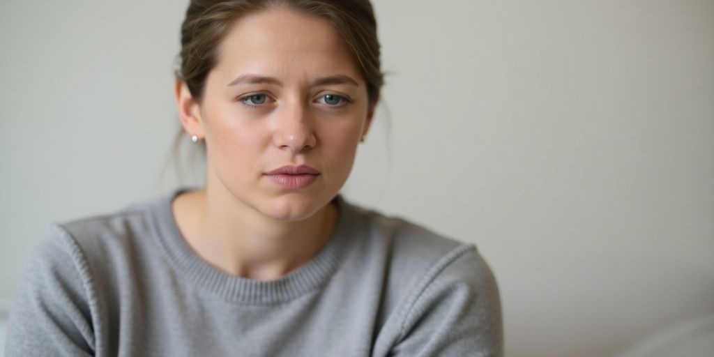 Person setting firm boundaries in intimate communication.