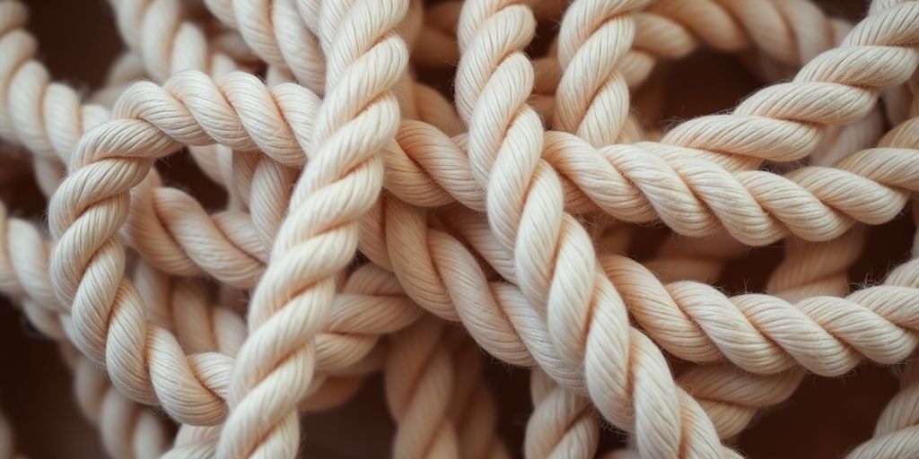 Silken ropes and soft restraints arranged artfully.