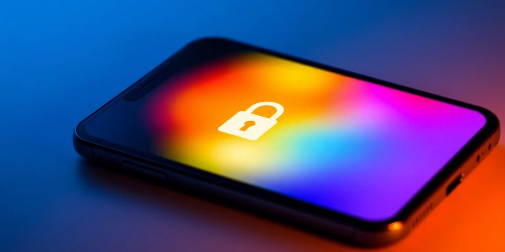 Smartphone displaying secure messaging app interface.