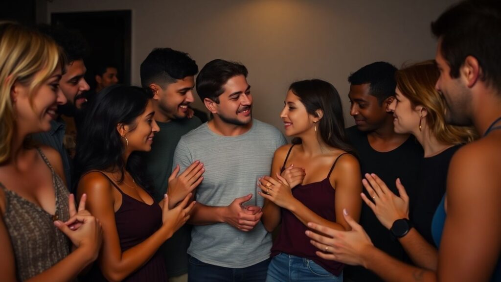 Couple embracing, discussing boundaries and consent.