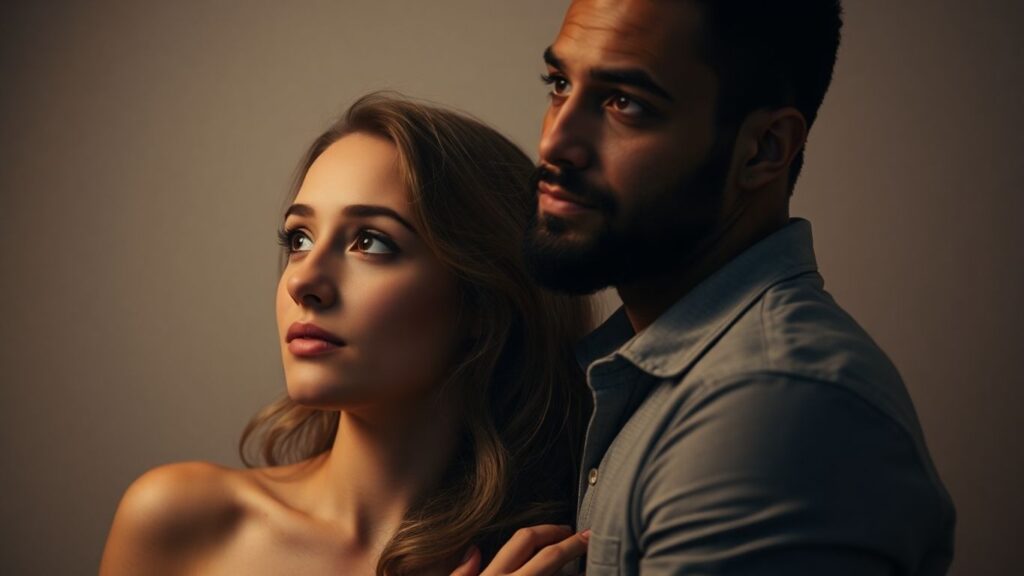 Couple in a cuckold marriage, building trust and intimacy.