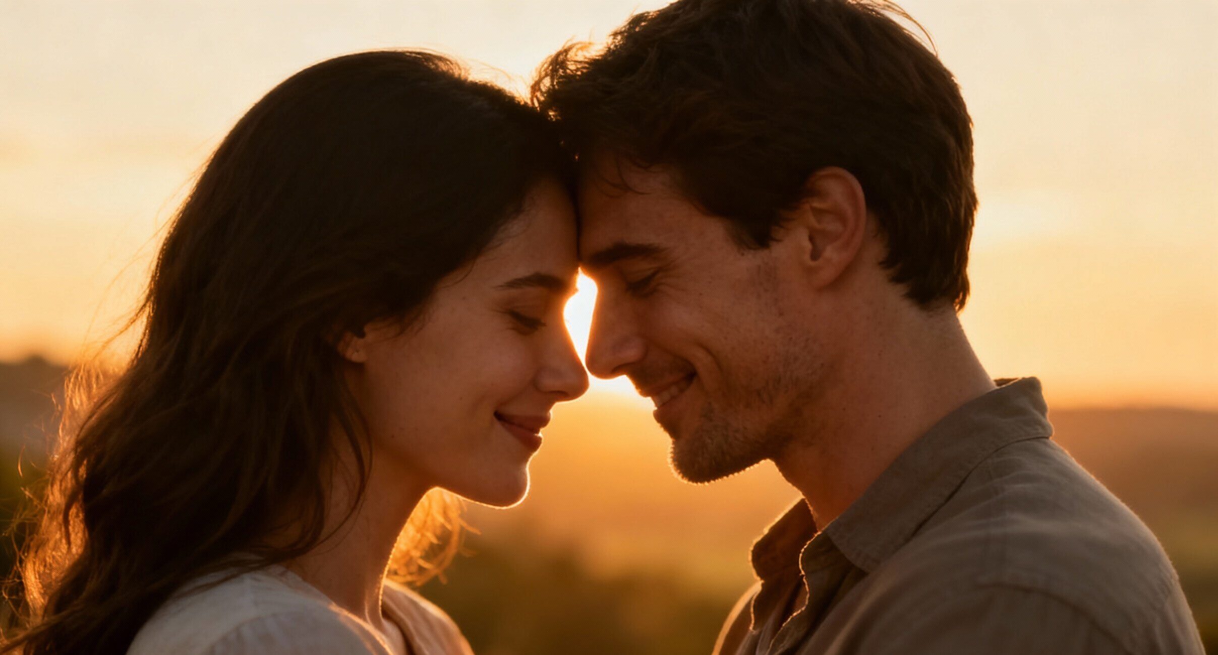 Couple in an intimate embrace