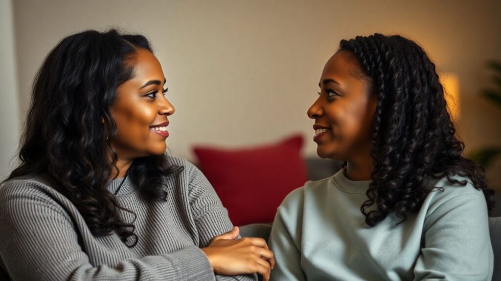 Couple in deep, understanding conversation