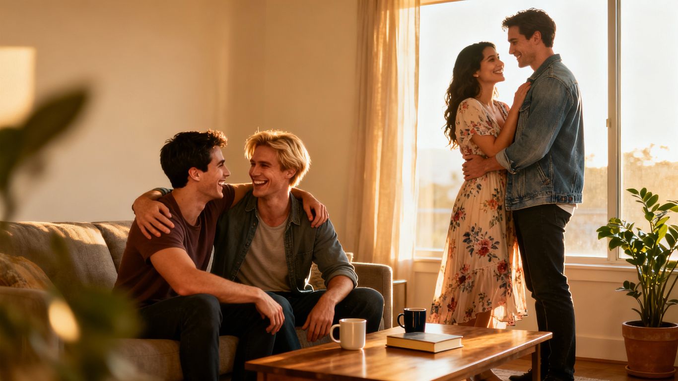 Couples discussing relationships and boundaries.