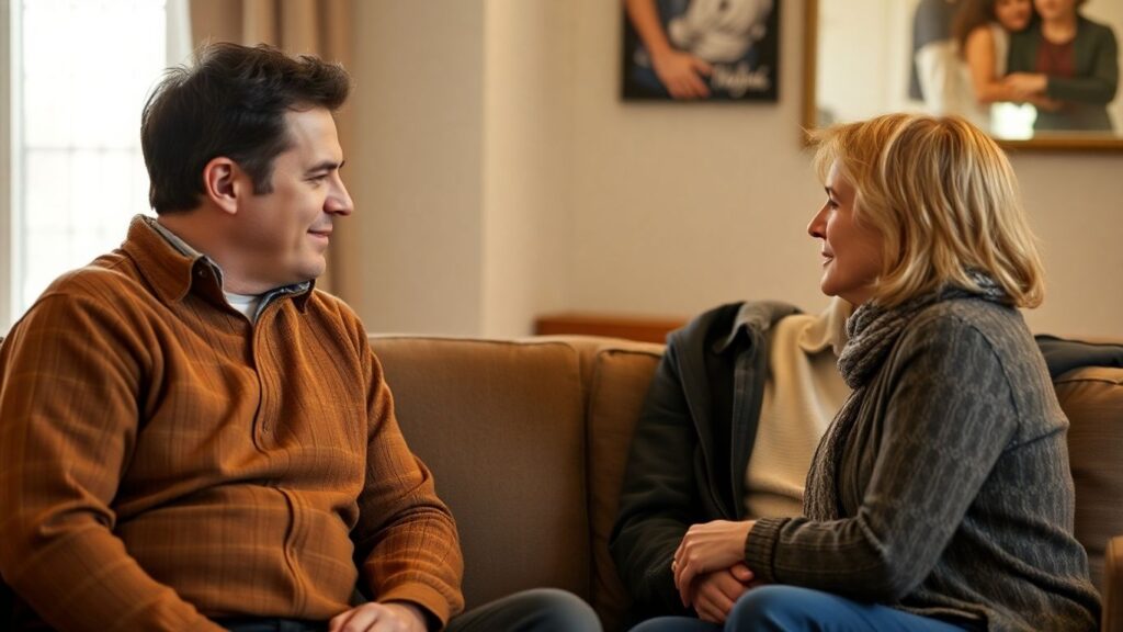 Couples discussing relationships and boundaries.