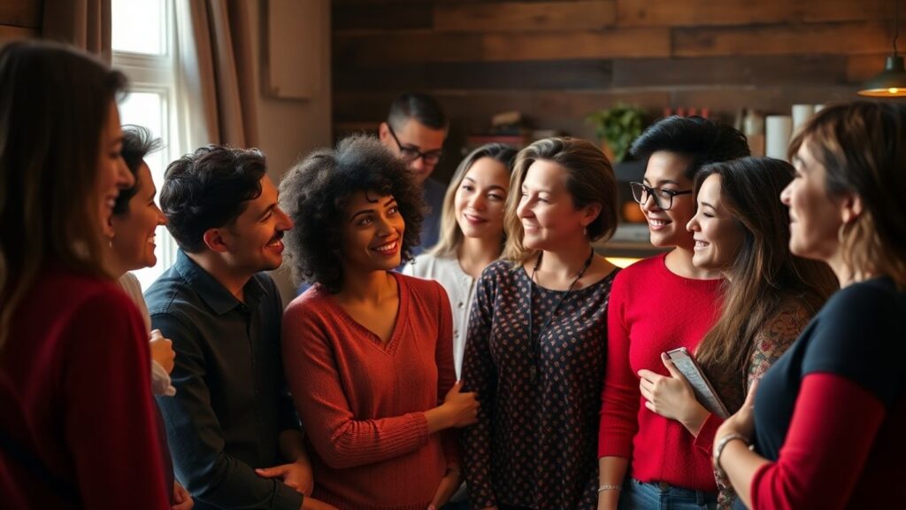 Diverse group in polyamorous relationship