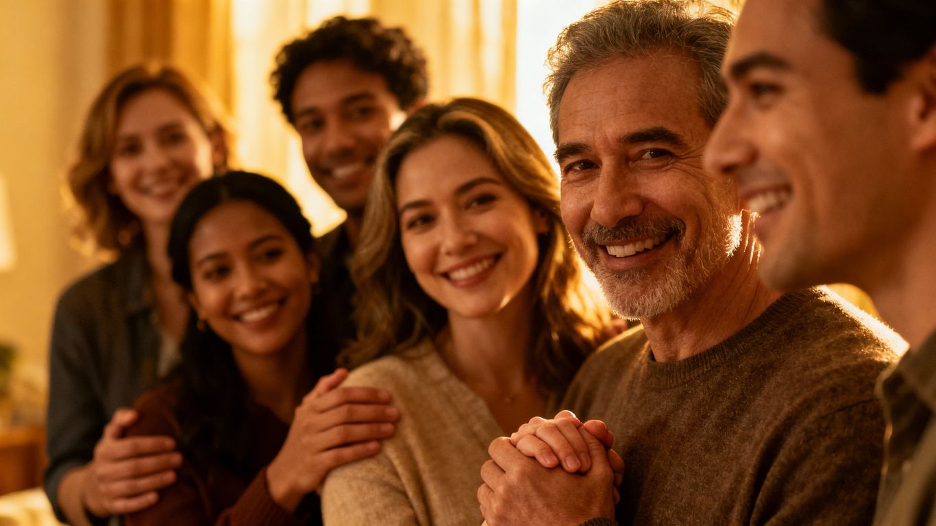 Diverse people in loving connections, illustrating modern relationships.