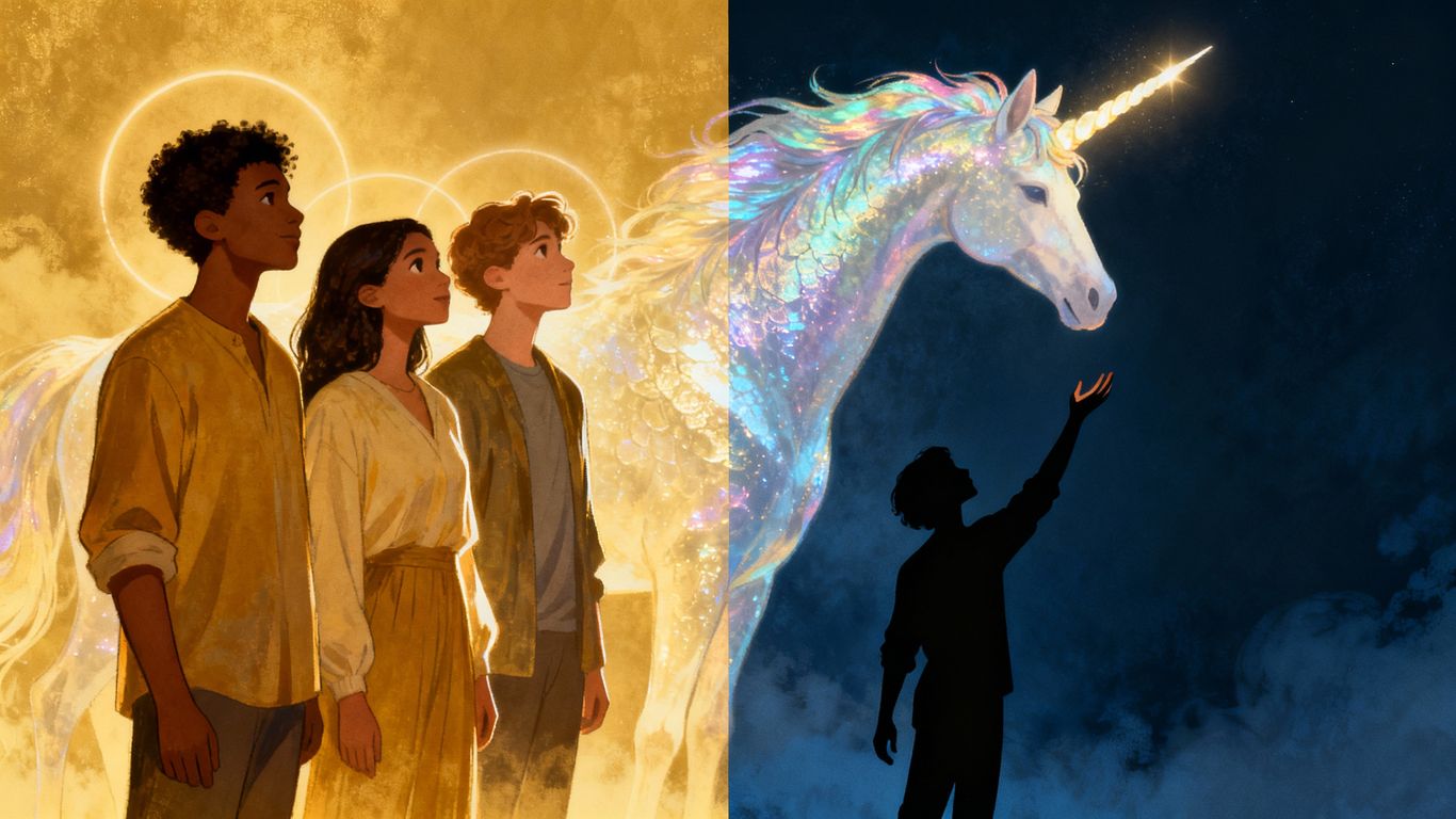 Ethical triads versus a lone unicorn hunter.