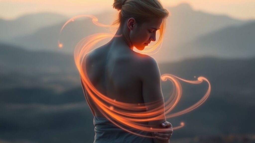 Figures in embrace with swirling energy colors.